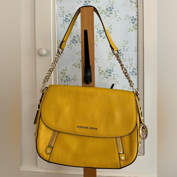 Michael Kors Handbags - Michael Kors Bright Yellow Pebbled Leather Shoulder Bag